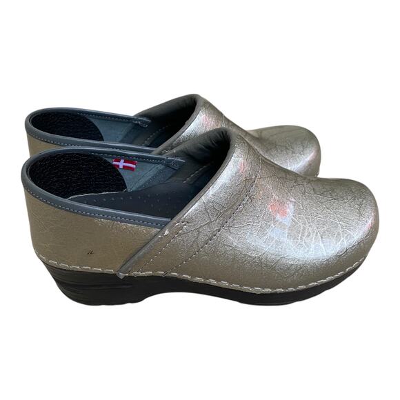 Sanita Professional Metallic Silver Patent Leather Womens Work EU 35 US 4 - Picture 12 of 16